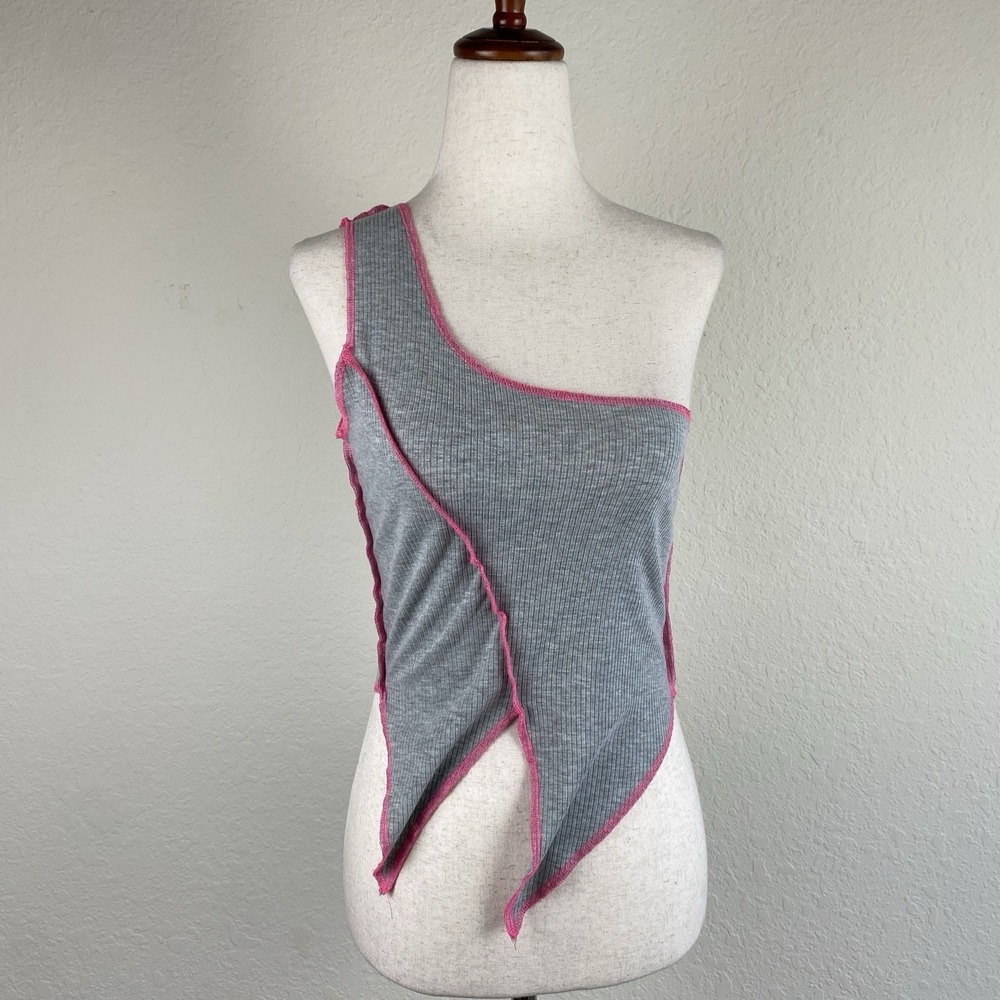 Aced It M Top Asymmetric Hem One Shoulder Y2k 90s Dance